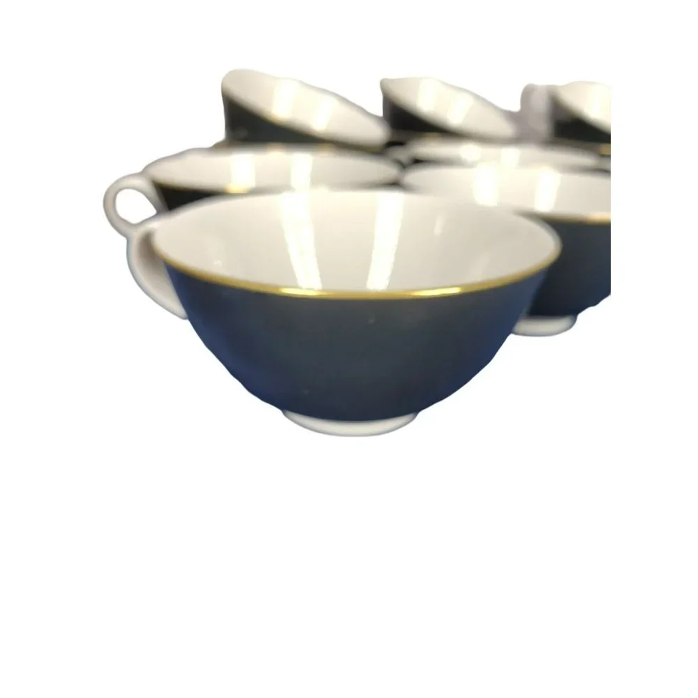 Syracuse Nocturne Cup 704895 Blue White‎ Gold Trim Lot Bundle of 12 Cups
